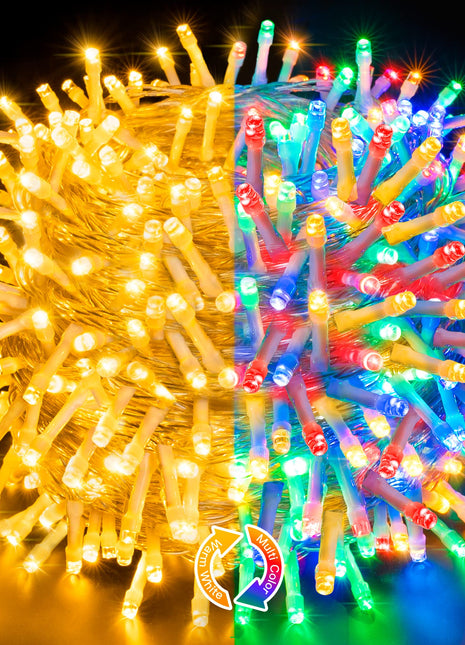 Christmas Outdoor String Lights 210ft/640 LED Super Long Multicolor 11 Modes&Timer Remote