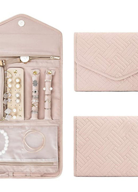 Foldable Jewelry Case Travel Jewelry Organizer Roll | Caroeas