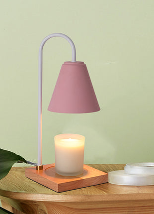 Dimmable Candle Lamp with Wood Base for Scented Wax Melts | Caroeas