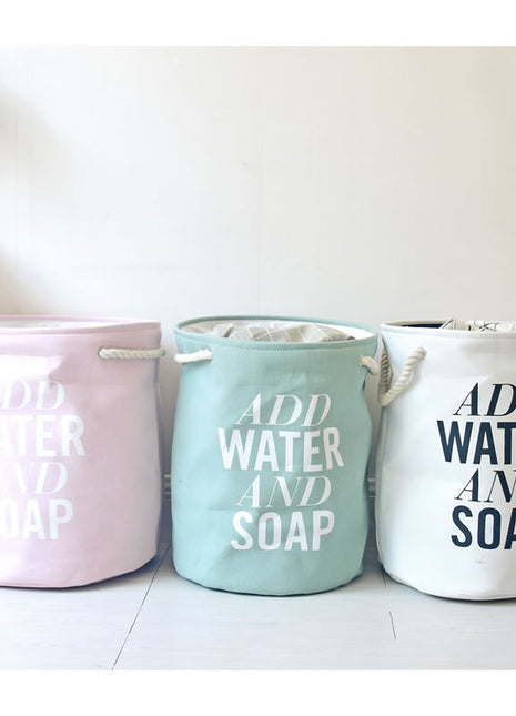 Candy-colored Large Hamper with Thick Canvas and Firm Cotton Rope Handles Basket for Laundry Supplies - Caroeas