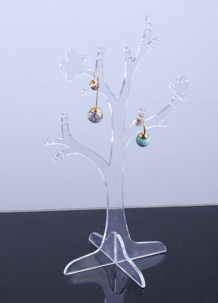 Acrylic Jewelry Organizer Tree Accessories Holder Detachable Design with Clear Material - Caroeas
