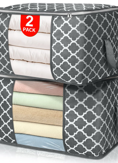 Large Clothes Storage Organizer with Handles for Closet Storage | Caroeas