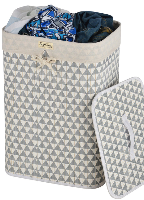 Decorative Laundry Basket Removable Liner Collapsible Laundry Hamper - Caroeas