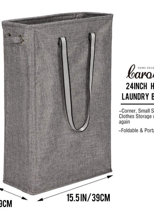 Linen Laundry Organizer Fabric Storage Bin Tall Basket | caroeas