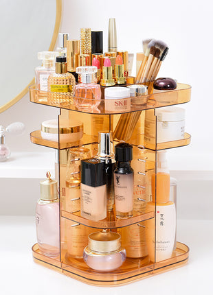 Makeup Vanity Organizer Height Adjustable with Large Capacity for Cosmetics Storage - Caroeas