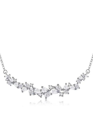 Valentine's Day Special: Diamond-Studded Flower and Butterfly S925 Sterling Silver Necklace for Women | Caroeas