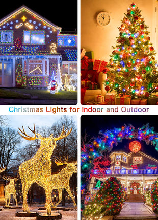 Christmas Outdoor Lights 131FT 400 LED Christmas Tree Lights 11 Modes Colors Lights with Remote