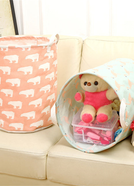 Round Toy Storage Bins with Lids | Caroeas