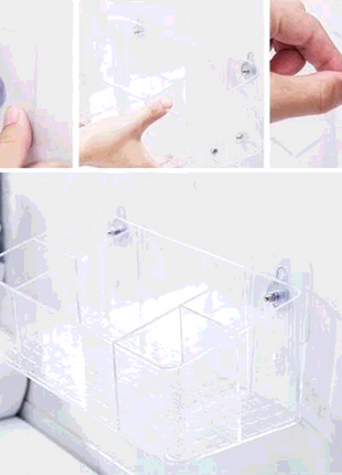Plastic Makeup Organizer Adhesive Design Bathroom Holder to Save Space - Caroeas