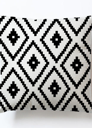 Throw Pillow Covers 18x18 Decorative White Black Designs with Zipper and Modern Style for Bedroom and Living Room - Caroeas