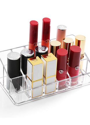 Clear Makeup Organizer for Lip Gloss with Spacious Cubes and Various Sizes Including Rotating Design - Caroeas