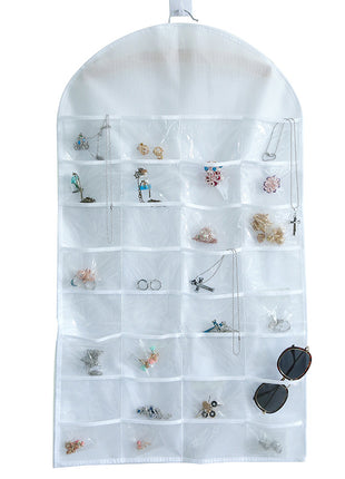 Over the Door Jewelry Organizer Large Hanging Design with 64 Pockets to Save More Space - Caroeas