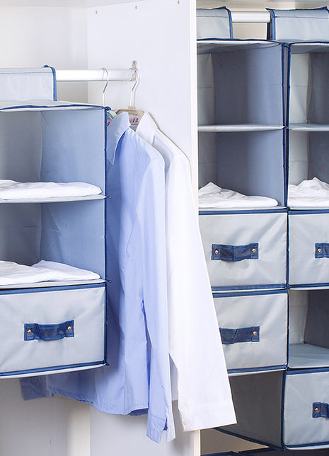 Hanging Shelves Closet with Drawer Rustic Construction Easy Clean - Caroeas