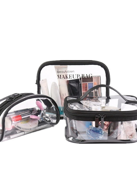 Transparent Makeup Travel Organizer with Zipper 4 Different Shapes and Colors - Caroeas