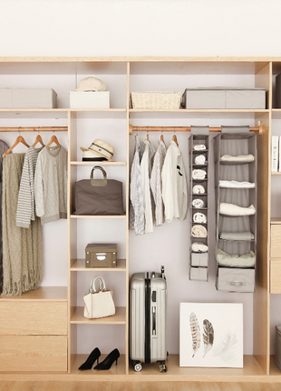 Hanging Closet Shelves Multi-Layer Collapsible Clothes Rack | Caroeas