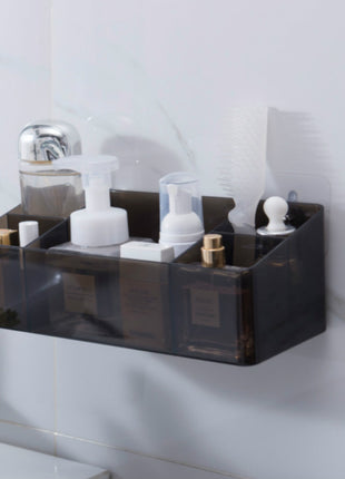 Plastic Makeup Organizer Adhesive Design Bathroom Holder to Save Space - Caroeas