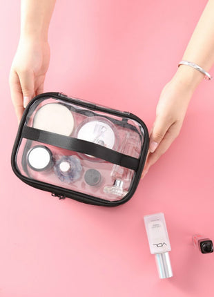 Transparent Makeup Travel Organizer with Zipper 4 Different Shapes and Colors - Caroeas