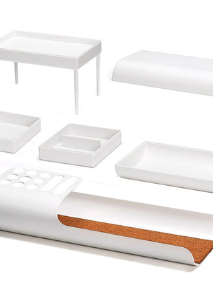 All in One Desk Organizer with Creative Design to Make Storage Effective (White) - Caroeas