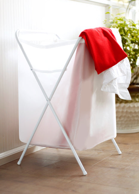 Collapsible Hamper with PEVA Material and Extra Handle for Waterproof Function and Easy Transportation（White） - Caroeas