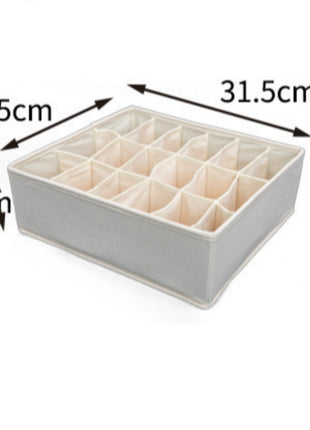 Drawer Organizer for Clothes Linen Cotton Comfortable Touch Lightweight 4 Sizes Natural White - Caroeas
