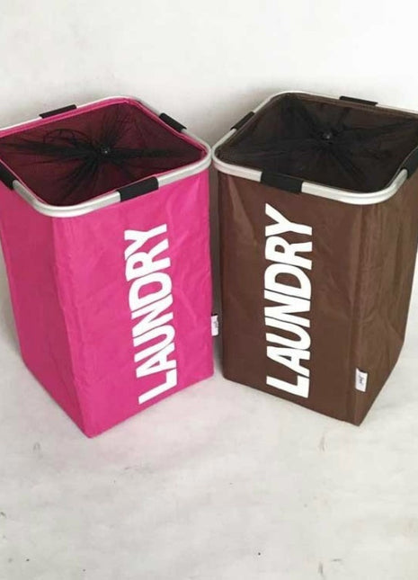 Aluminum Frame Foldable Oxford Cloth Laundry Bag Crate and Barrel Storage Basket - Caroeas
