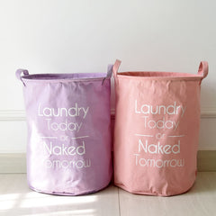 4 Colors Cotton Laundry Bag Waterproof Kids Laundry Basket Toy Storage Bag - Caroeas