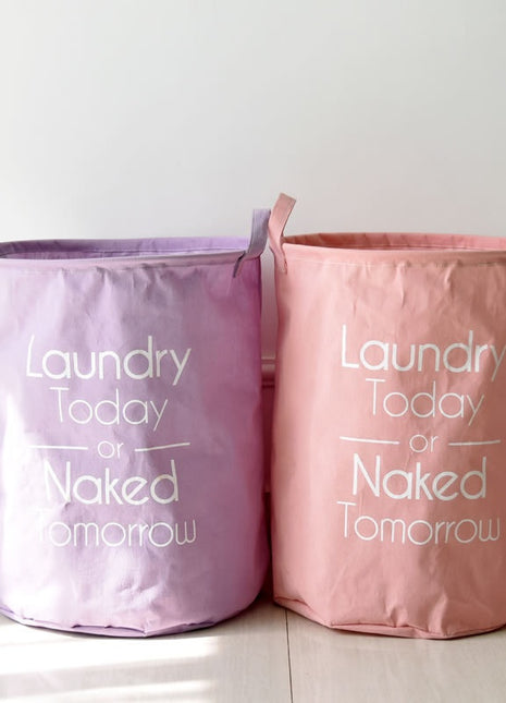 4 Colors Cotton Laundry Bag Waterproof Kids Laundry Basket Toy Storage Bag - Caroeas