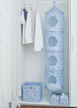 Set of 5 Hanging Organizer for Kids Flexible Baby Supply Storage (Blue) - Caroeas