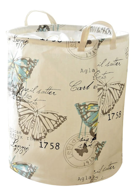 Cute 18.1" Butterfly Hanging Laundry Basket Food Safe Dust-Proof Laundry Sorter - Caroeas