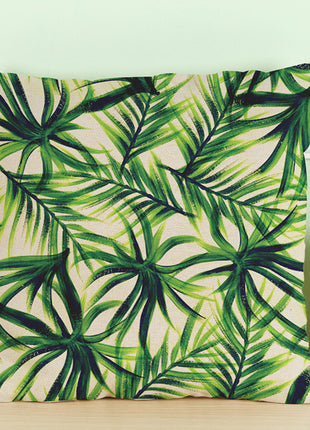 Tropical Linen Green Cushion Covers 18 x 18 Ideal Replacement Throw Pillow Cover for Patio and Home - Caroeas
