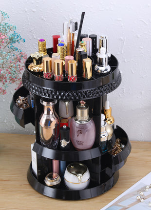 Rotating Makeup Organizer Thick Durable Material 360 Degree Stable Spinning - Caroeas