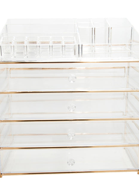 Jewelry Organizer for Storing Cosmetic and Brush With Multi-layer drawer - Caroeas