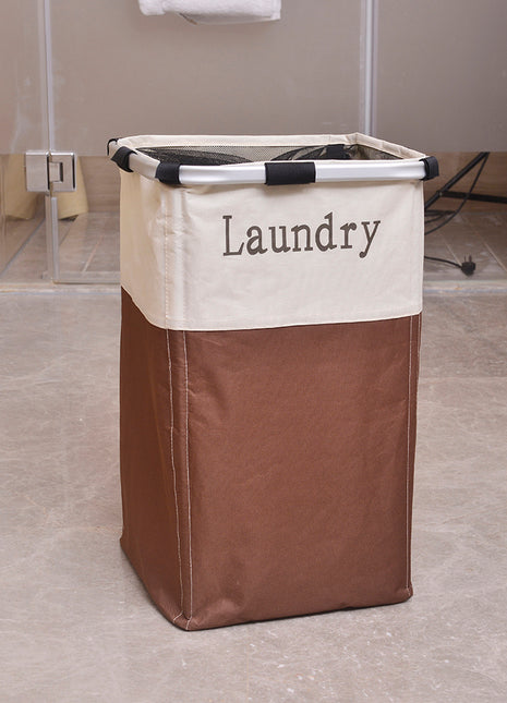 Foldable Laundry Hamper Easy Clean Breathable Material Sturdy Aluminum Frame - Caroeas