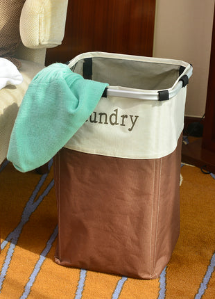 Foldable Laundry Hamper Easy Clean Breathable Material Sturdy Aluminum Frame - Caroeas