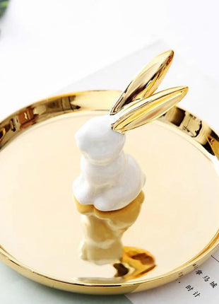 Cute Ceramic Jewelry Tray Handmade High Quality Stand Rings Holder - Caroeas