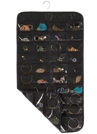 Hanging Jewelry Organizer Roll Travel Jewelry Bag | Caroeas