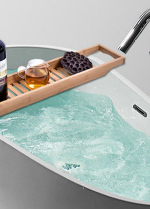 Bathroom Organizer Tray Bathtub Eco-Friendly Wood Smooth Touch Waterproof - Caroeas