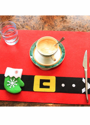 Christmas Stockings Placemats Knife Fork Holder Mat Christmas Placemats - Caroeas
