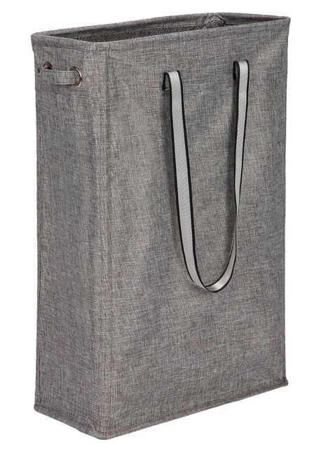 Collapsible Laundry Bin with Soft Handles Handy Laundry Basket for Corner Space (Navy Blue) - Caroeas