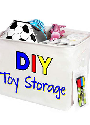 Toy Storage Organizer with Reinforced Handles and Markers to Explore Kids Talent - Caroeas