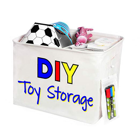 Toy Storage Organizer with Reinforced Handles and Markers to Explore Kids Talent - Caroeas