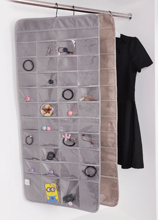 Hanging Jewelry Organizer Closet Slim Design with 80 Clear Pockets to Keep Items Visible - Caroeas