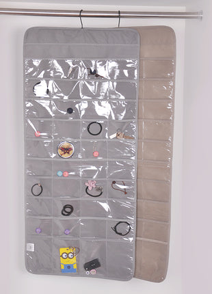 Hanging Jewelry Organizer Closet Slim Design with 80 Clear Pockets to Keep Items Visible - Caroeas